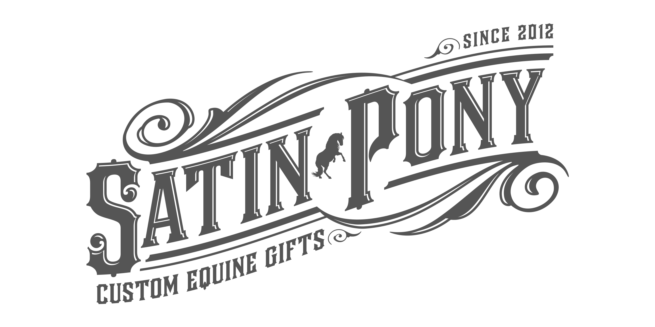 Satin Pony Logo Design (1-color version)